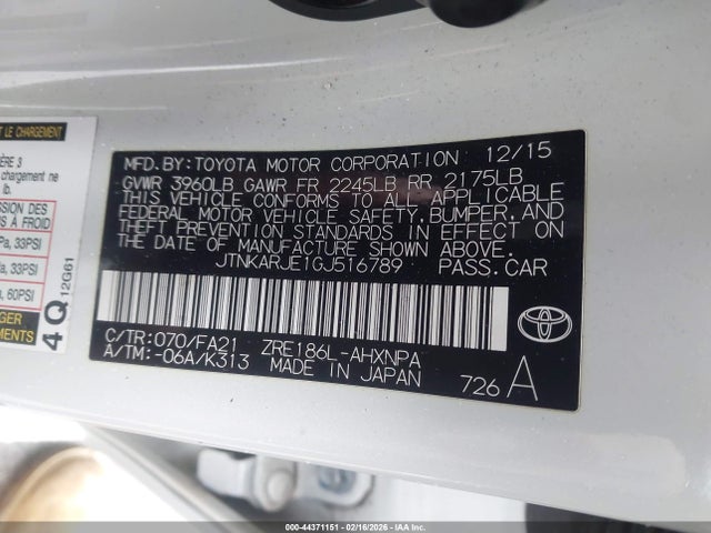 JTNKARJE1GJ516789 Scion IM