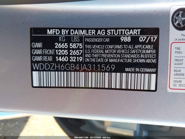 WDDZH6GB4JA311569 Mercedes-Benz E 400 4matic