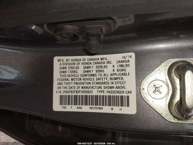 2HGFB2F82FH505623 Honda CIVIC EX