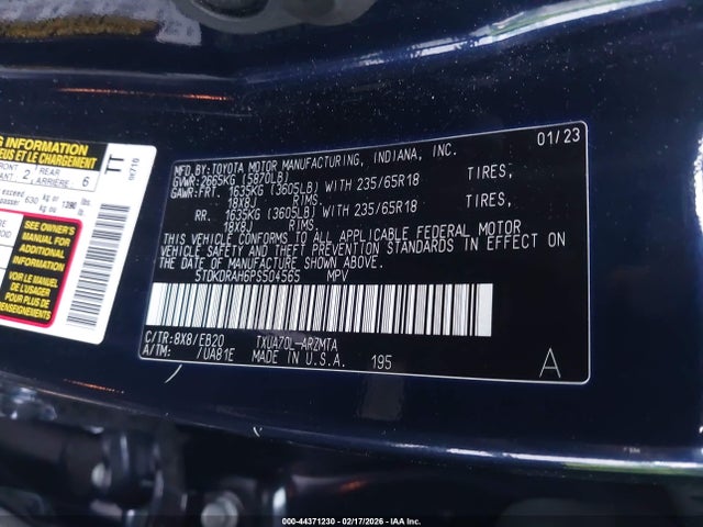 Toyota Highlander Xle 2023 5TDKDRAH6PS504565 Image 9