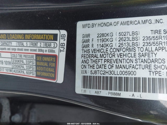 2020 ACURA RDX 5J8TC2H30LL005900 Photo 8