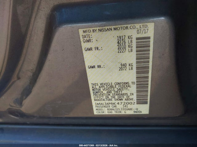 Nissan Altima 2.5 Sv 2017 1N4AL3AP4HC472002 Image 9