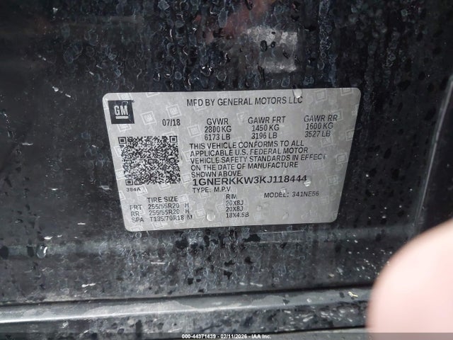 1GNERKKW3KJ118444 Chevrolet Traverse Premier