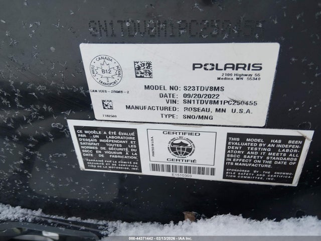 SN1TDV8M1PC250455 Polaris Indy Classic Touring