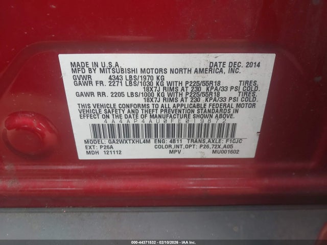 2015 MITSUBISHI OUTLANDER SPORT 4A4AP4AU0FE019872 Photo 8