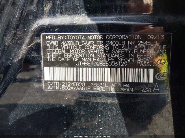 2014 LEXUS IS 350 JTHBE1D26E5006129 Photo 8