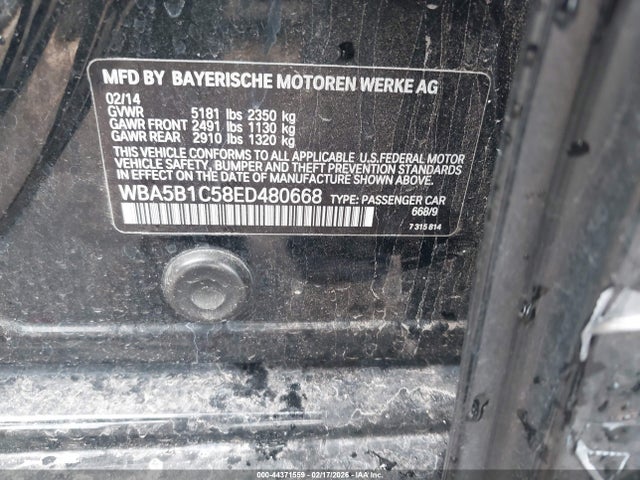 BMW 535i 2014 WBA5B1C58ED480668 Image 9