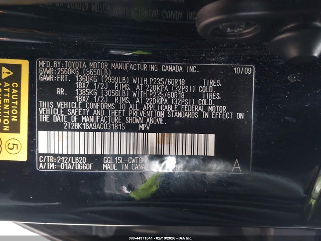 Продажа на аукционе авто 2010 Lexus Rx 350, vin: 2T2BK1BA9AC031815, номер лота: 44371641