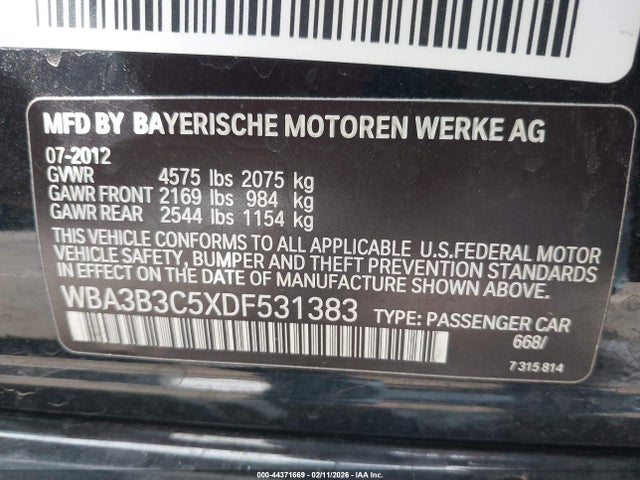 Продаж на аукціоні авто 2013 Bmw 328i Xdrive, vin: WBA3B3C5XDF531383, номер лоту: 44371669