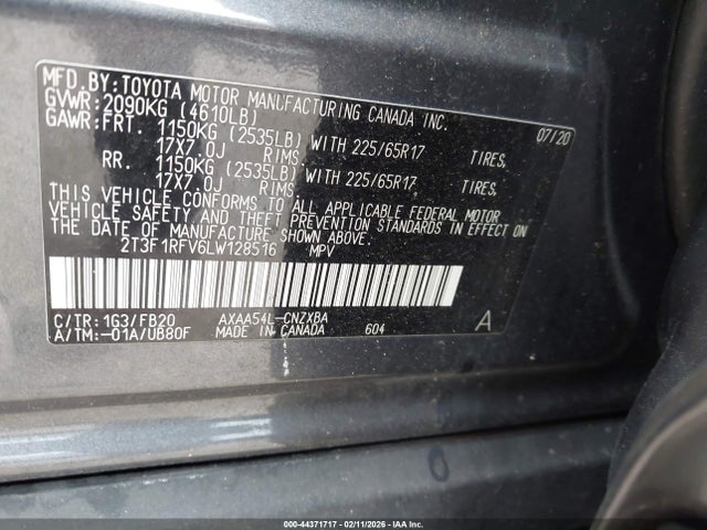 2020 TOYOTA RAV4 2T3F1RFV6LW128516 Photo 8