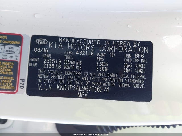 KIA SOUL EV 2016 KNDJP3AE9G7016274 Image 9
