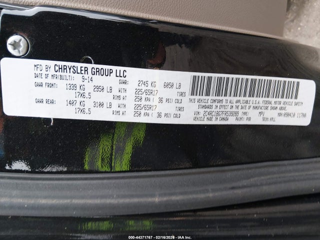 Продажа на аукционе авто 2015 Chrysler Town & Country Touring, vin: 2C4RC1BG7FR539289, номер лота: 44371767