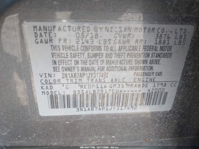 2018 NISSAN SENTRA 3N1AB7AP1JY317492 Photo 8