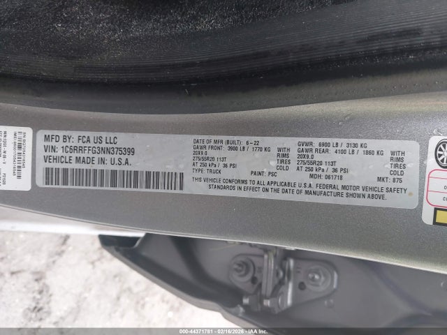 2022 RAM 1500 1C6RRFFG3NN375399 Photo 8