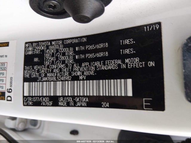 Aukcja sprzedaży 2020 Lexus Gx 460 Premium, vin: JTJAM7BX8L5248982, numer aukcji: 44371839