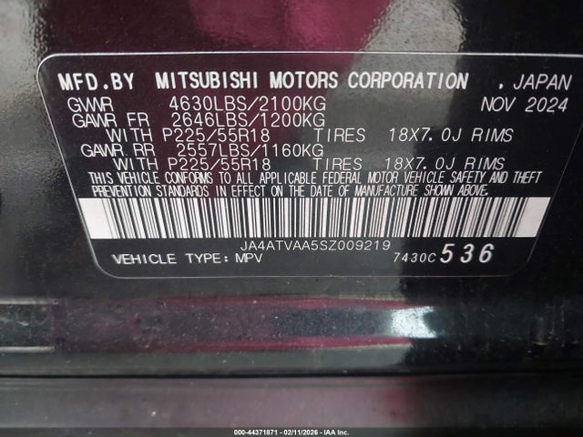 2025 MITSUBISHI ECLIPSE CROSS JA4ATVAA5SZ009219 Photo 8