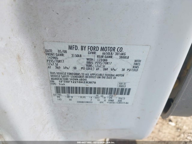 2008 FORD F-150 1FTRF12218KE83878 Photo 8