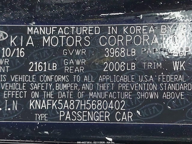 KIA FORTE LX 2017 KNAFK5A87H5680402 Image 9