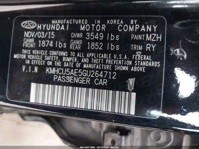 KMHCU5AE5GU264712 Hyundai Accent Sport