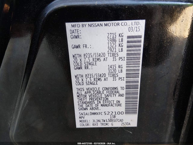 5N1AL0MMXFC522100 Infiniti QX60