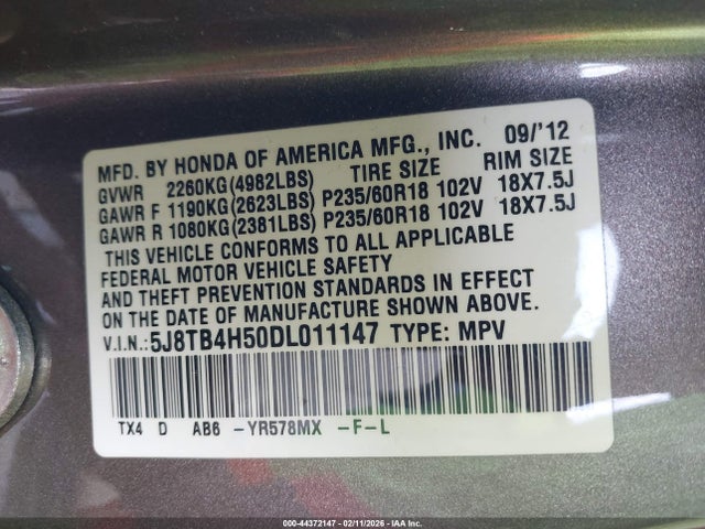 2013 ACURA RDX 5J8TB4H50DL011147 Photo 8