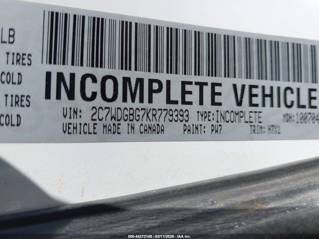 Aukcja sprzedaży 2019 Dodge Grand Caravan Se, vin: 2C7WDGBG7KR779393, numer aukcji: 44372149