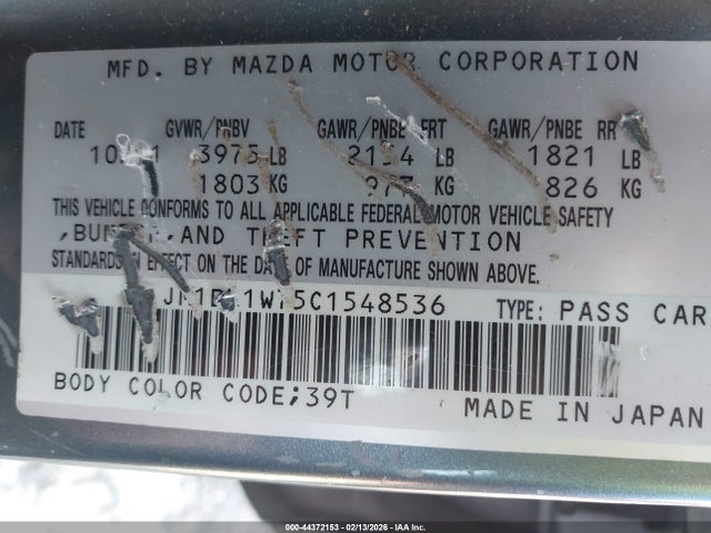 Продаж на аукціоні авто 2012 Mazda Mazda3 I Grand Touring, vin: JM1BL1W75C1548536, номер лоту: 44372153