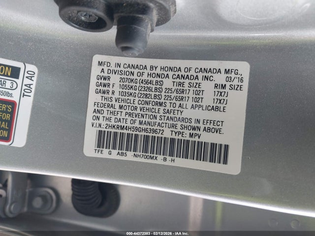 2HKRM4H59GH639672 Honda CR-V EX