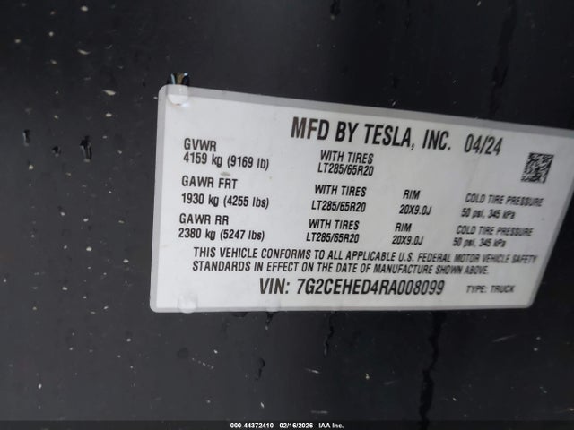2024 TESLA CYBERTRUCK 7G2CEHED4RA008099 Photo 8