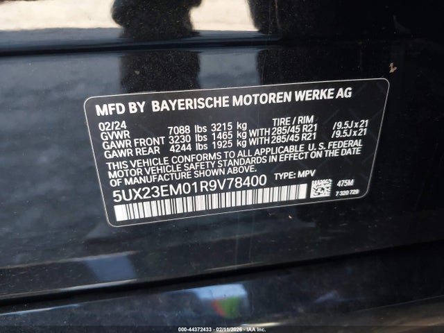 5UX23EM01R9V78400 BMW X7 Xdrive40i