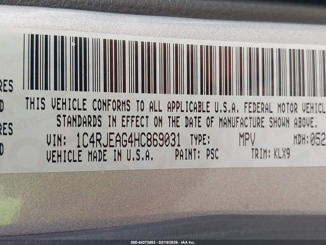 1C4RJEAG4HC869031 Jeep Grand Cherokee Altitude 4x2
