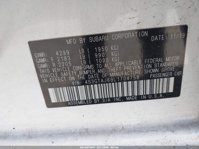 4S3GTAJ69L1704758 Subaru Impreza Sport 5-door