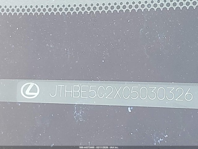 44372480 :رقم المزاد ، JTHBE5C2XC5030326 vin ، 2012 Lexus Is 350 مزاد بيع