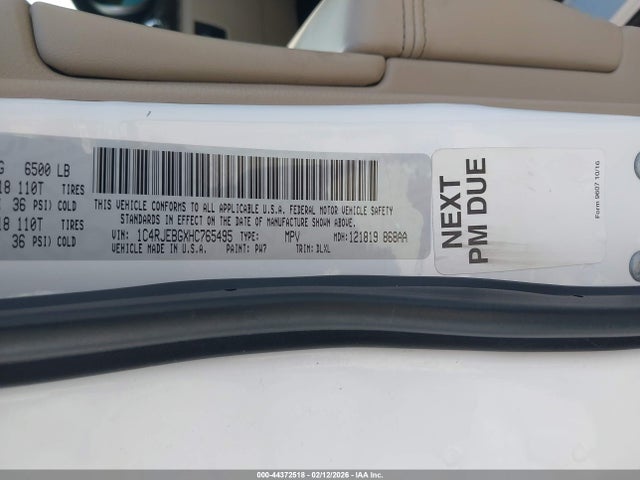 1C4RJEBGXHC765495 Jeep Grand Cherokee Limited 4x2
