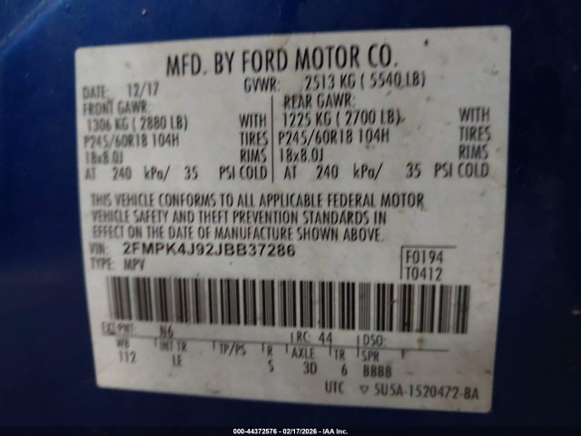 2018 FORD EDGE 2FMPK4J92JBB37286 Photo 8