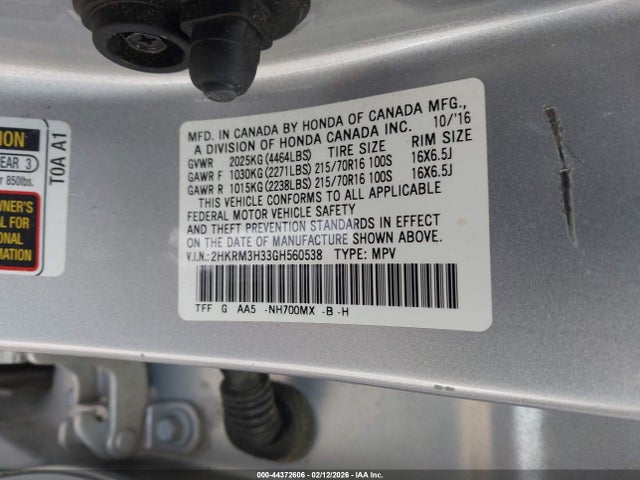 2HKRM3H33GH560538 Honda CR-V LX