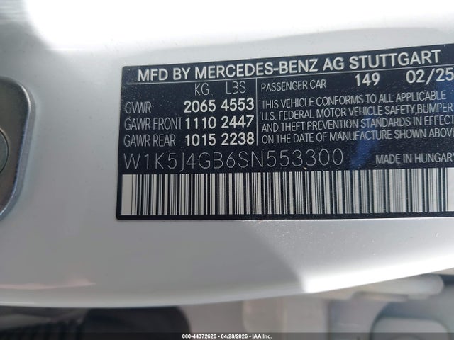 W1K5J4GB6SN553300 Mercedes-Benz Cla 250 Coupe