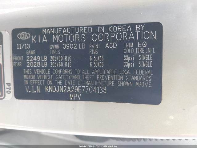 2014 KIA SOUL KNDJN2A29E7704133 Photo 8