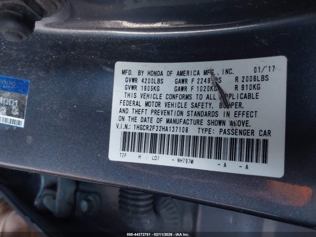 1HGCR2F32HA137108 Honda ACCORD LX