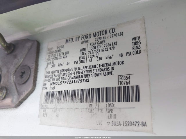 NM0LS7F72J1379743 Ford Transit Connect Xlt