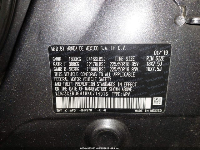 3CZRU6H18KG714916 Honda HR-V SPORT