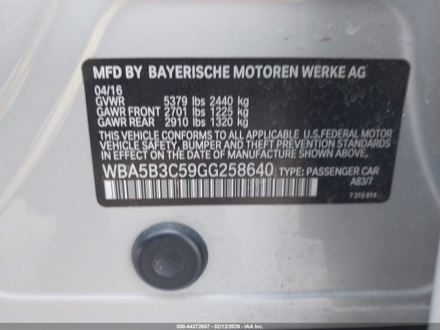 2016 BMW 535I WBA5B3C59GG258640 Photo 8