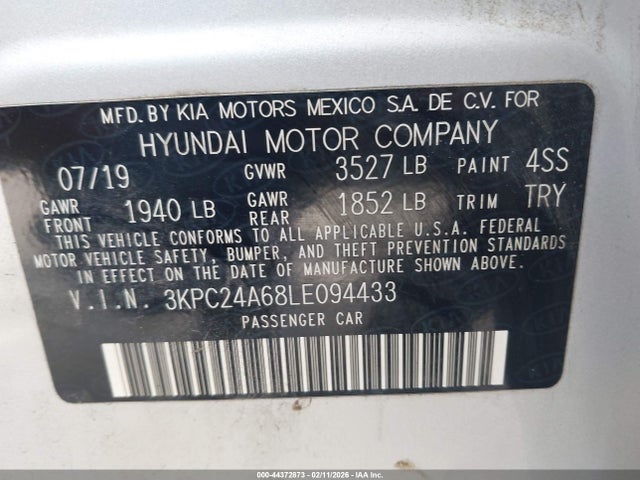 Hyundai Accent Sel 2020 3KPC24A68LE094433 Image 9