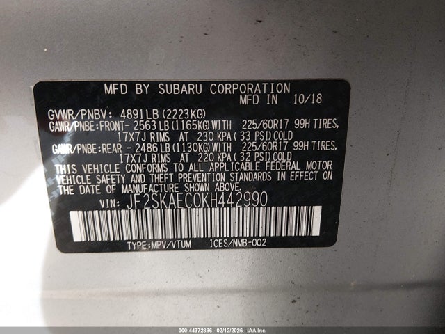 Subaru Forester Premium 2019 JF2SKAEC0KH442990 Image 9