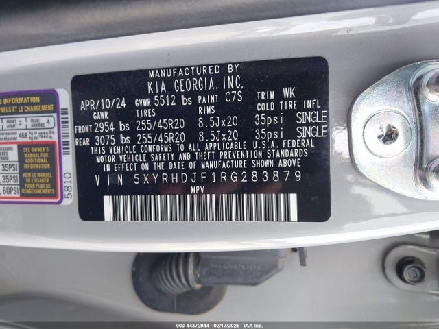 5XYRHDJF1RG283879 KIA Sorento X-line Ex