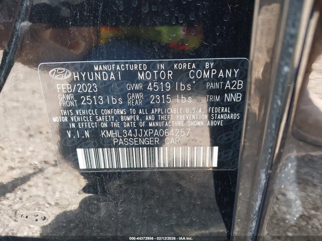 2023 Hyundai Sonata Hybrid Sel მანქანა იყიდება აუქციონზე, vin: KMHL34JJXPA064257, აუქციონის ნომერი: 44372956