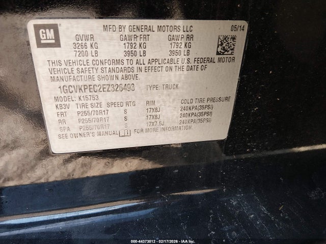 Aukcja sprzedaży 2014 Chevrolet Silverado 1500 Work Truck 2wt, vin: 1GCVKPEC2EZ326493, numer aukcji: 44373012