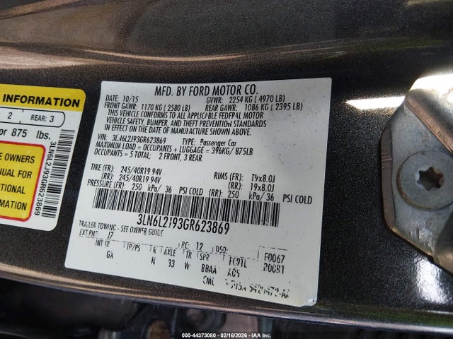 3LN6L2J93GR623869 Lincoln MKZ