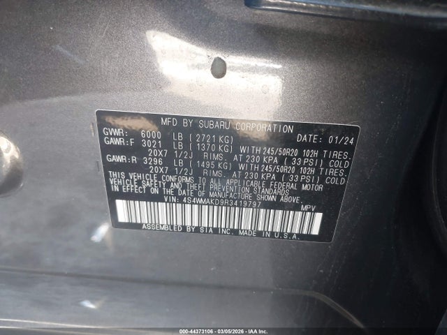 4S4WMAKD9R3419797 Subaru Ascent Onyx Edition Limited 7-passenger