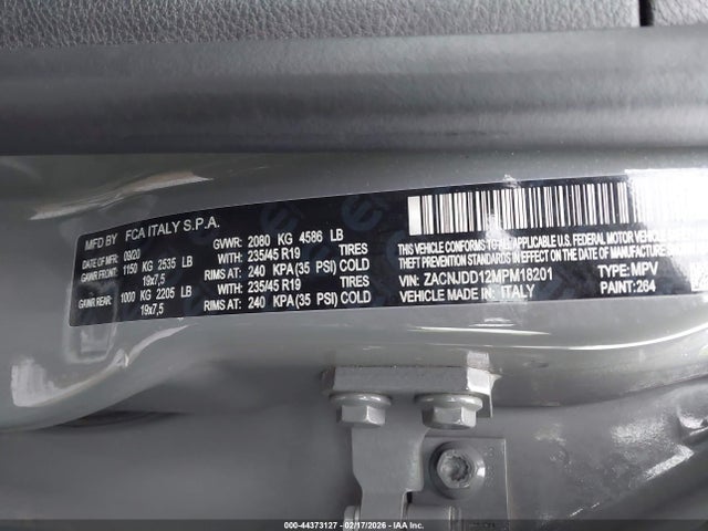 Продажа на аукционе авто 2021 Jeep Renegade Limited 4x4, vin: ZACNJDD12MPM18201, номер лота: 44373127